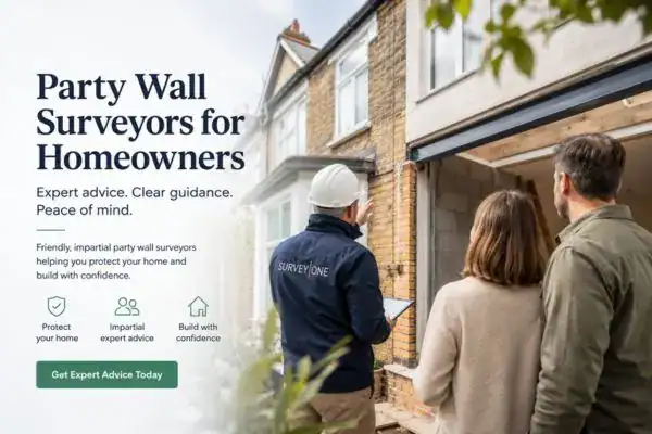 Image of couple with Party wall survey from Survey One Waltham Abbey